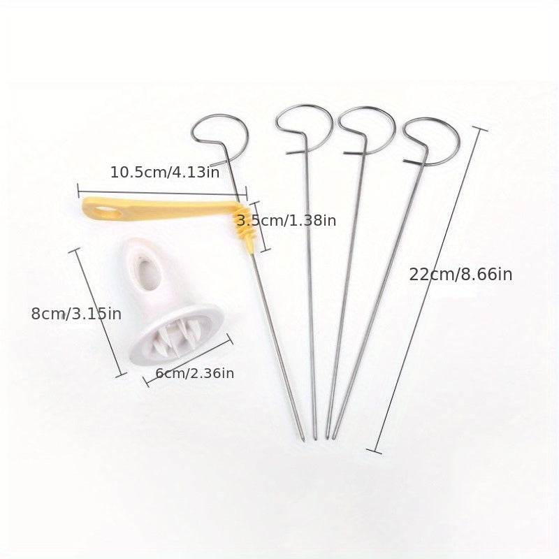 6Pcs Camping Potato Barbecue Skewers Slicer Tool