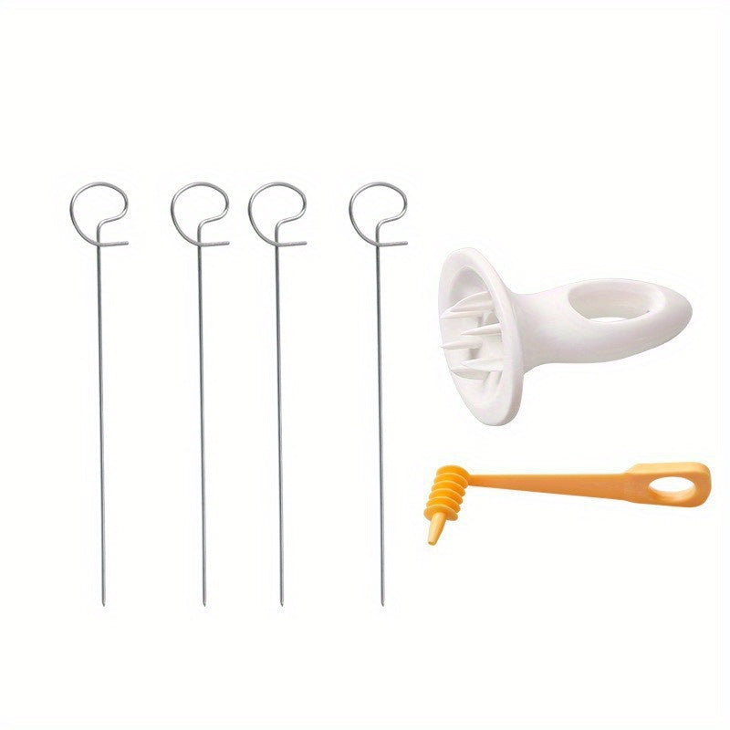 6Pcs Camping Potato Barbecue Skewers Slicer Tool
