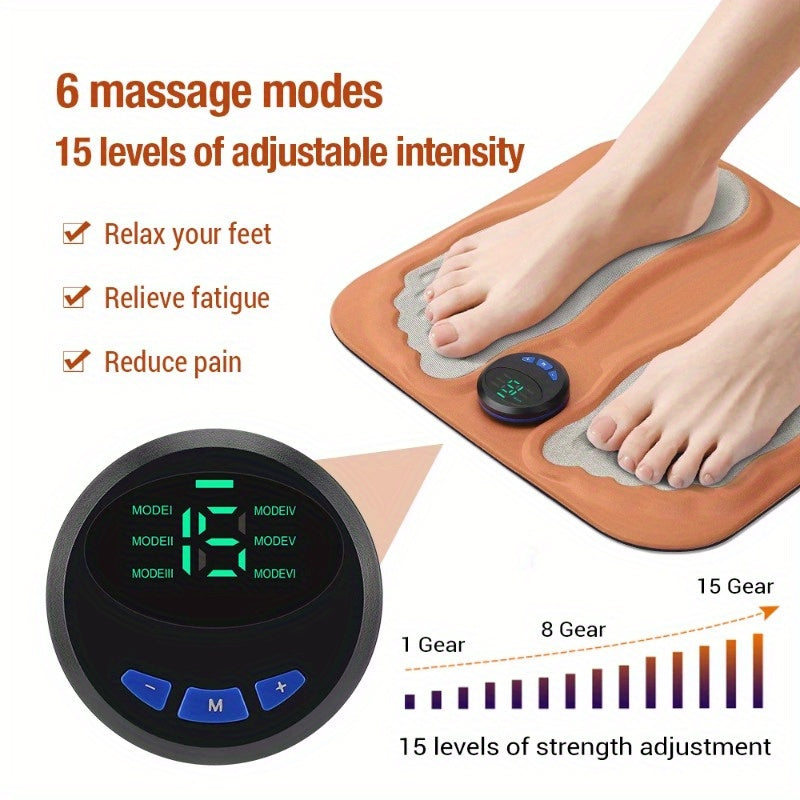 Rechargeable 3D Foot Massager Pad – Foldable Acupressure Mat  – Orange