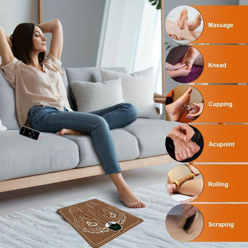 Rechargeable Ems Foot Massager With Intelligent Chip & Remote Control(Brown)