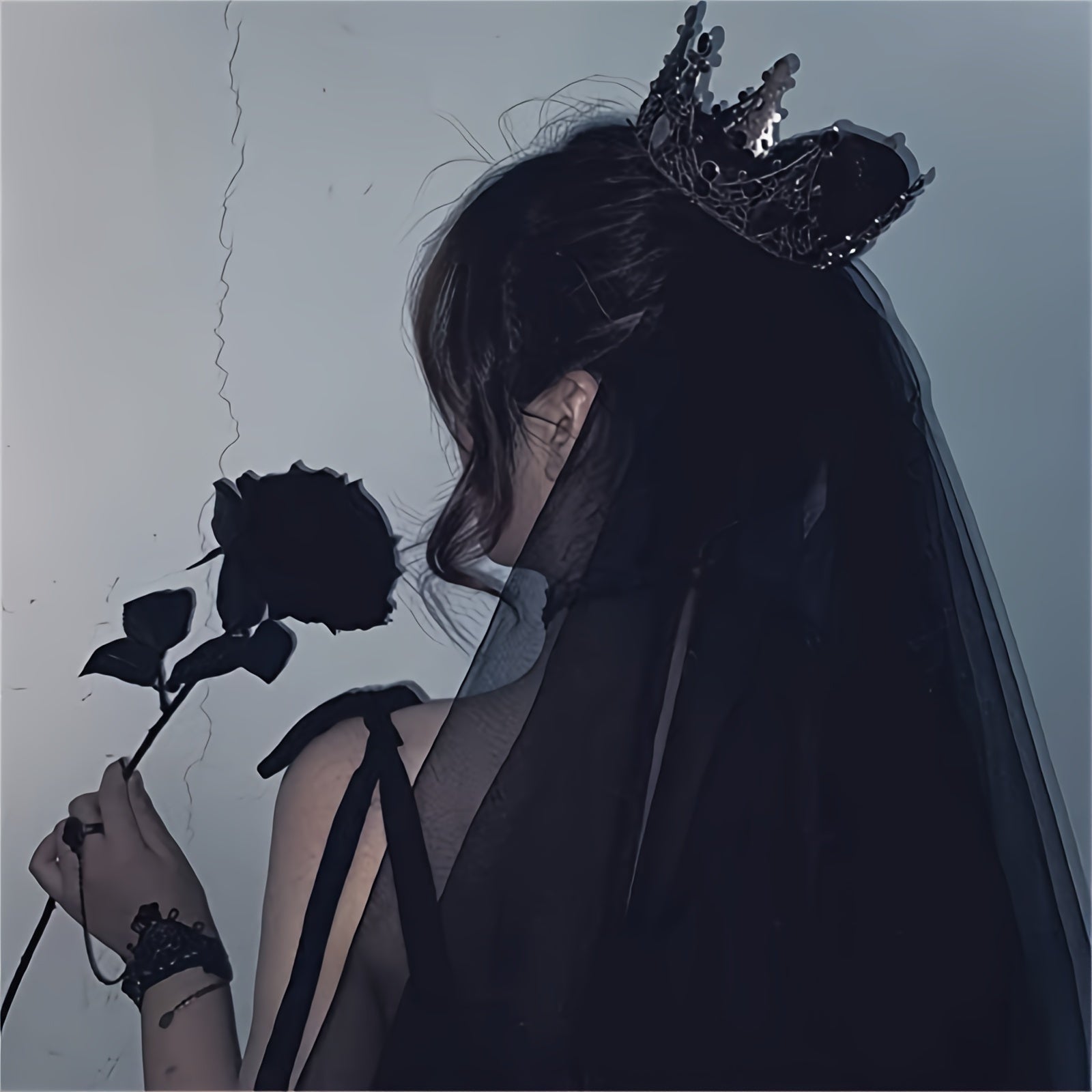 20Pcs Black Roses Artificial Flowers
