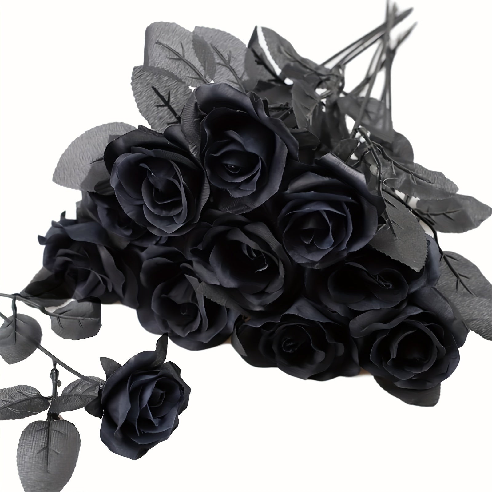 20Pcs Black Roses Artificial Flowers