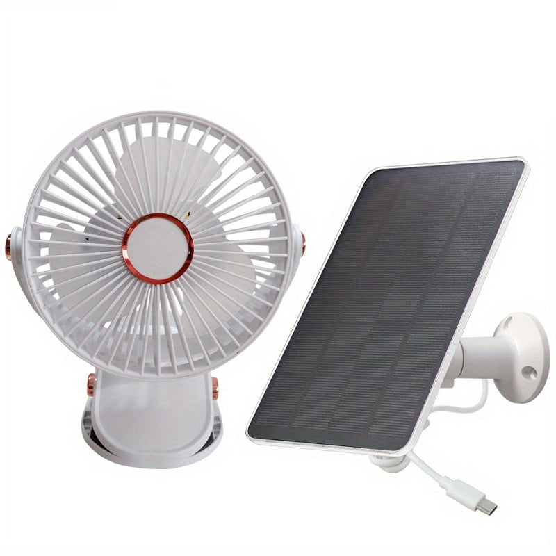 Solar Battery Camping Fan with Light Rechargeable