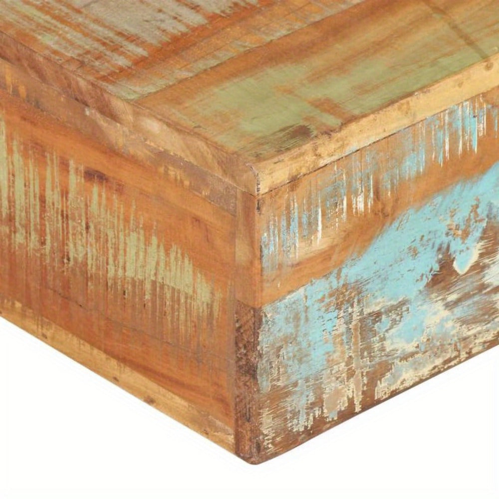 Elegant Coffee Table - 80X80X28 Cm Wood Pedestal Base(Brown)