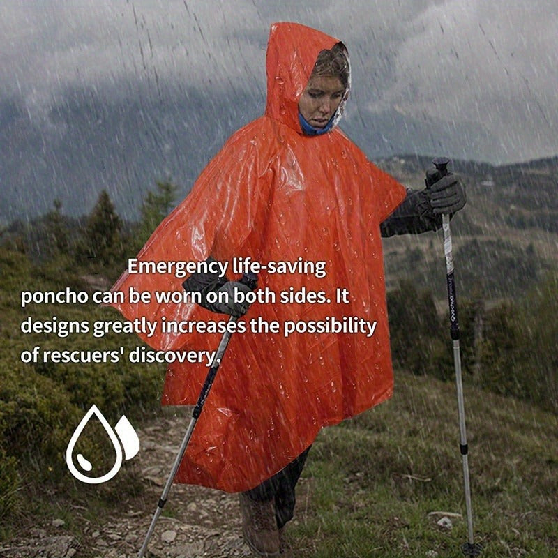 4-Pack Emergency Waterproof Rain Ponchos with Hood