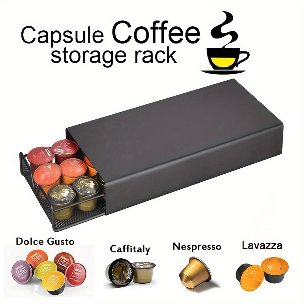 Coffee Pod Holder with Mesh Drawer Organizer