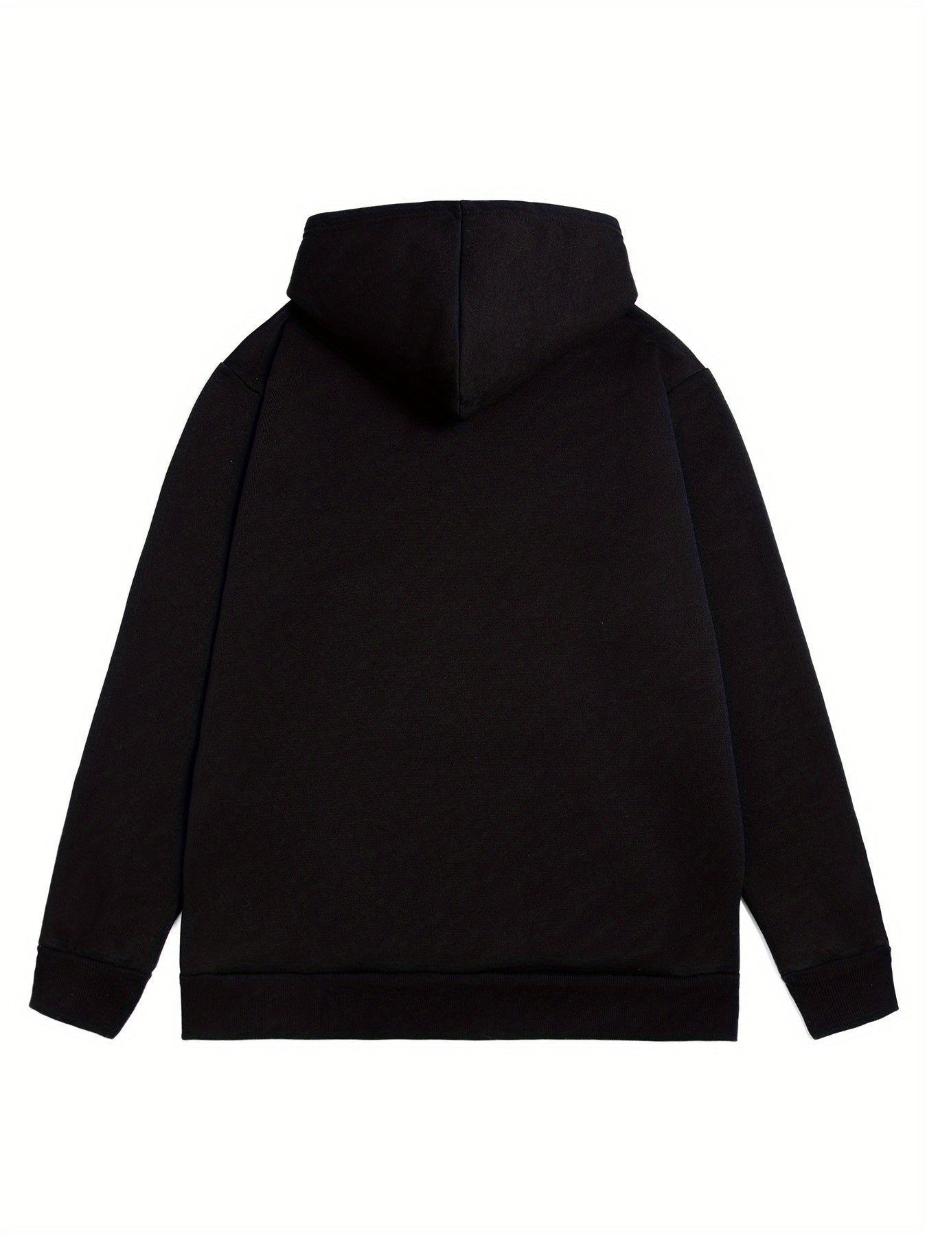 Bowl-Wearing Figure Graphic Hoodie