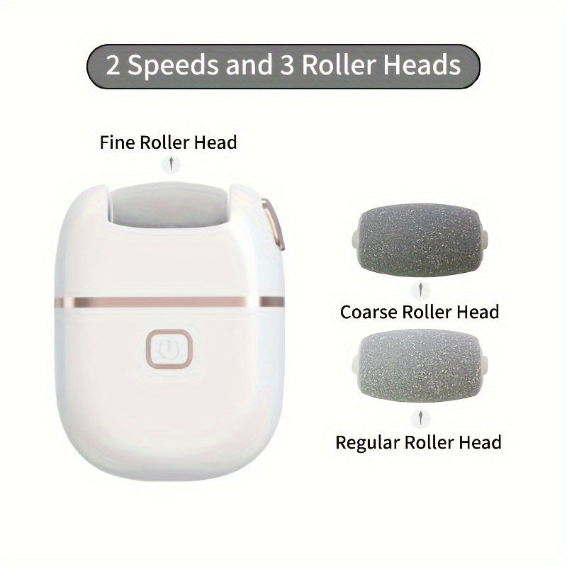 Usb Rechargeable Electric Foot File With 3 Heads