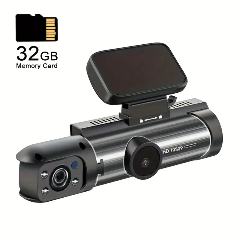 1080P Dual Camera Dash Cam for Cars with 32GB Memory Card