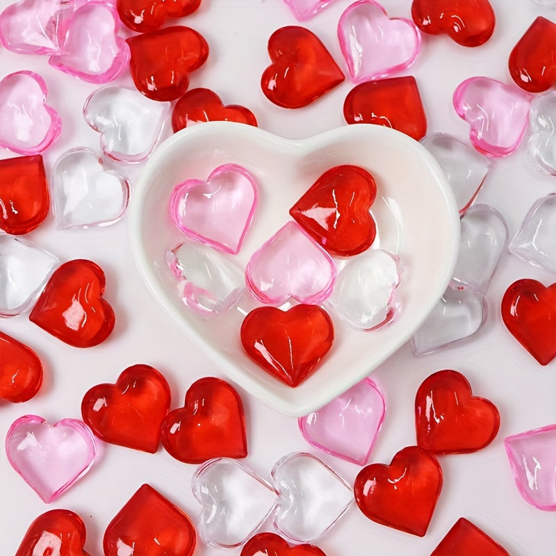 50Pcs Acrylic Heart Table Gems Valentine'S Day Decorations