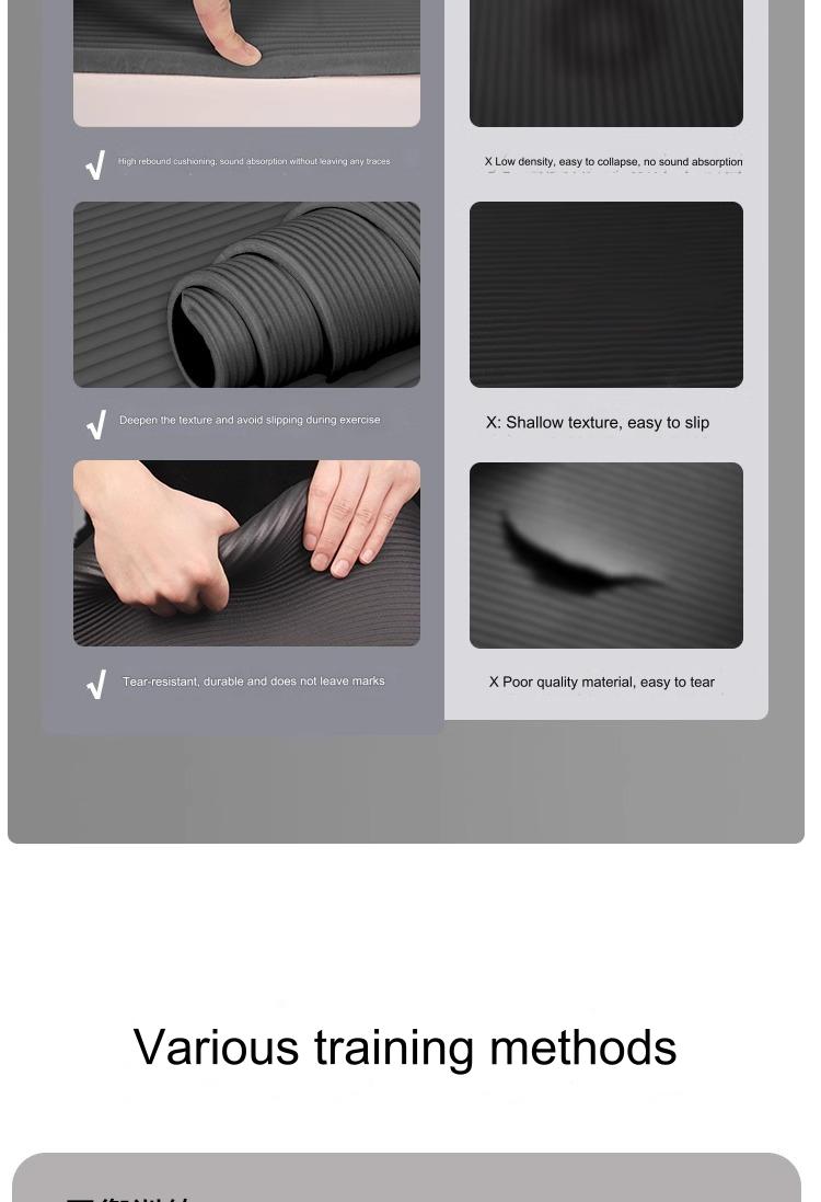 20Mm Thick Shock-Absorbing Yoga Mat With Portable Backpack & Straps