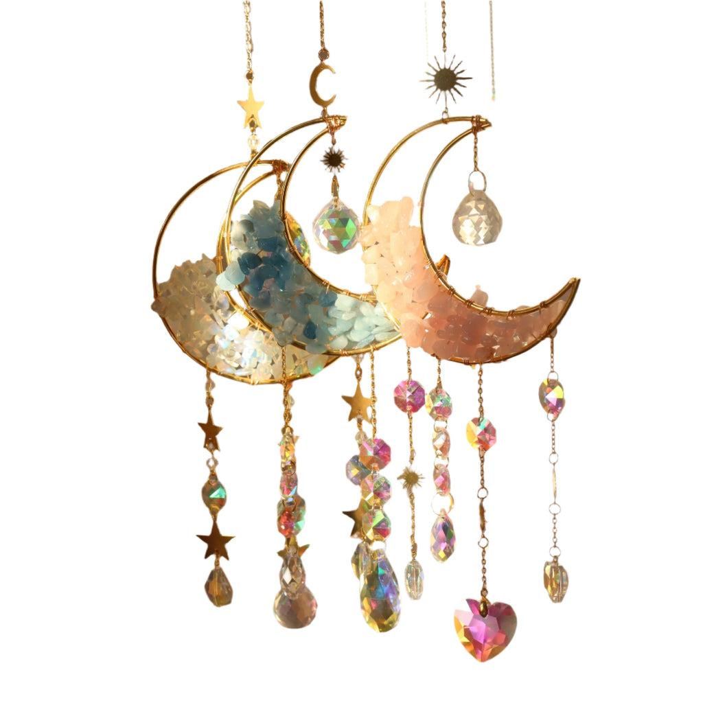 Ramadan Amethyst Crystal Half Moon Wind Chime