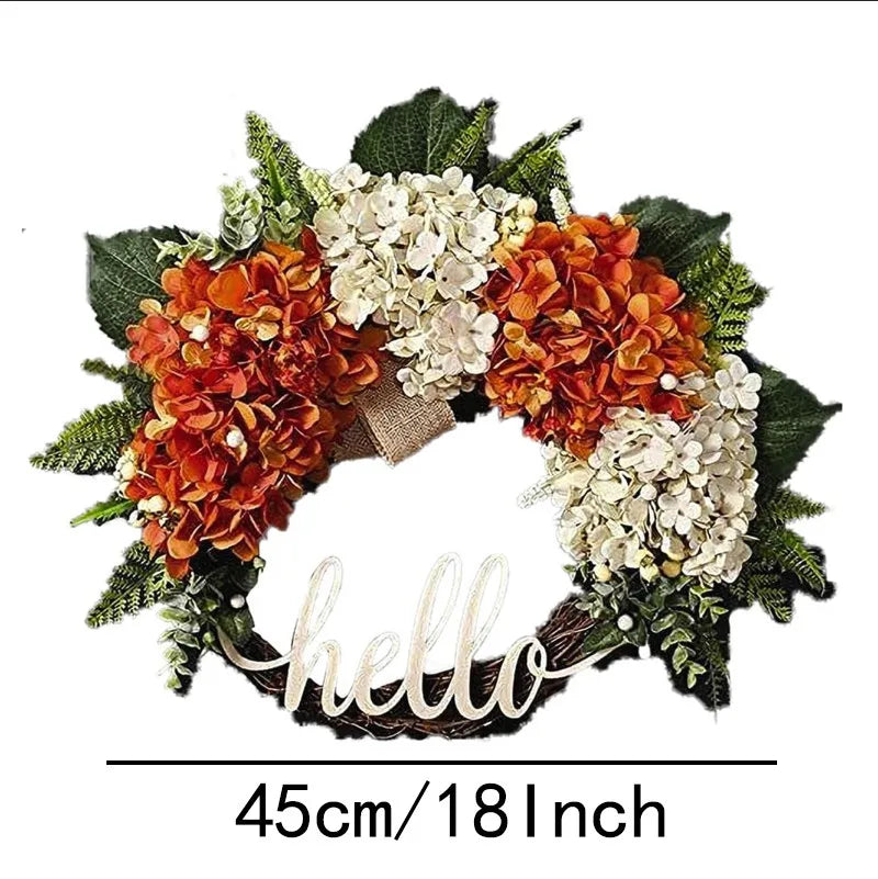 Christmas Fall Hydrangea Wreath For Front Door (45.72 Cm)