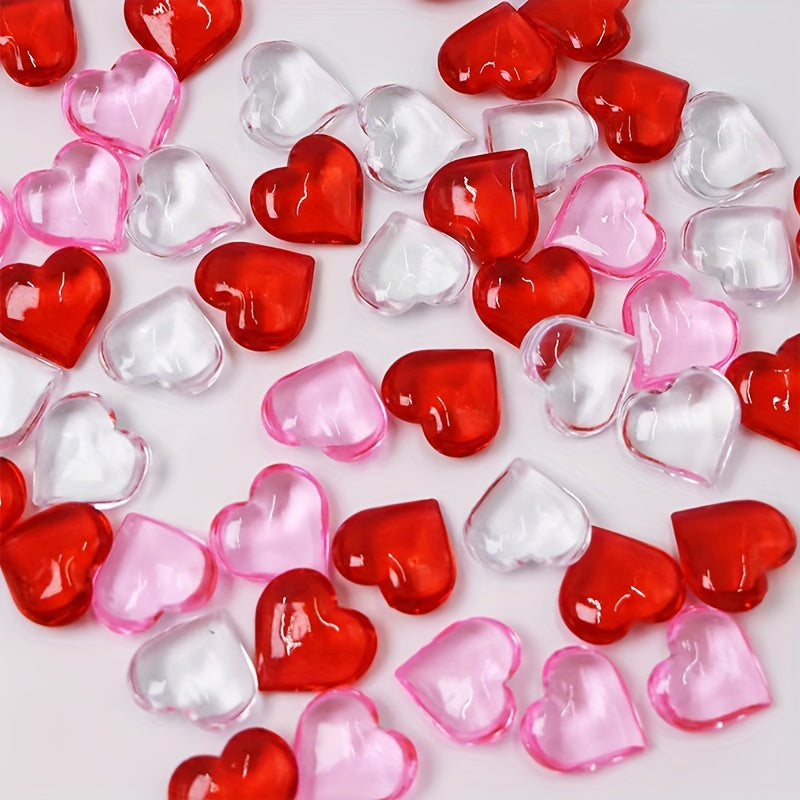50Pcs Acrylic Heart Table Gems Valentine'S Day Decorations