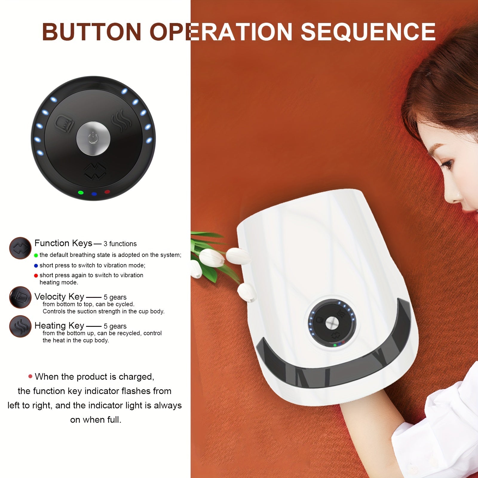 Cordless Hand Massager With Compression & Heat(White)