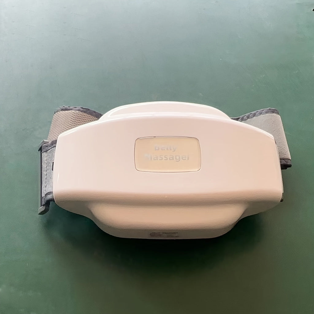 Usb-Rechargeable Abdominal Massager With Stone Kneading(White)
