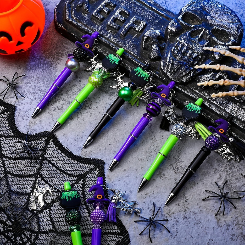 12Pcs Halloween Witch-Themed Bead Kit