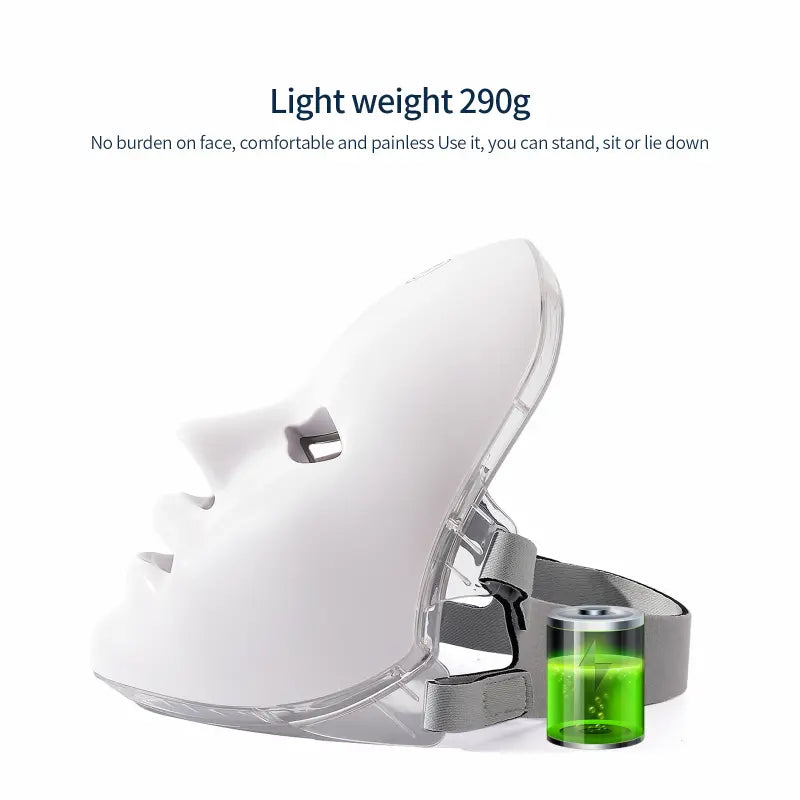 Portable 7 Color Light Facial Mask - Touch Screen Skin Care Device with Multi-Function Beauty Benefits - USB Charged