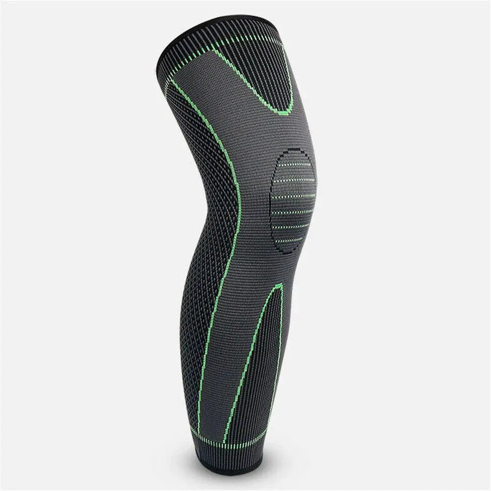 2Pcs Full Length Knee Support Compression Sleeve Xl Green