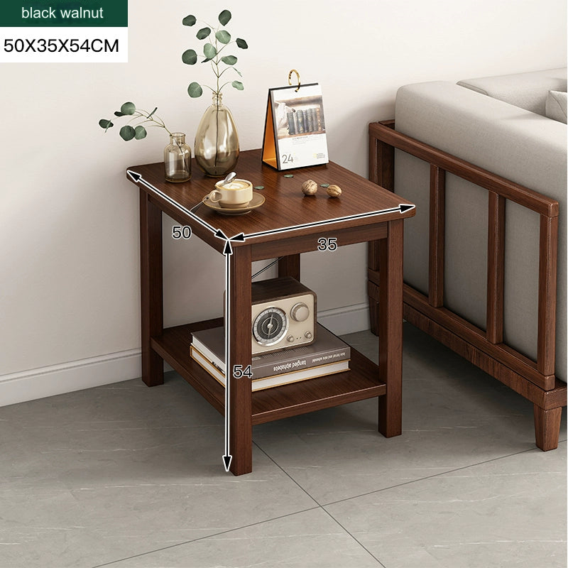Black Walnut Side Table - Solid Wood Legs And Thickened Panel