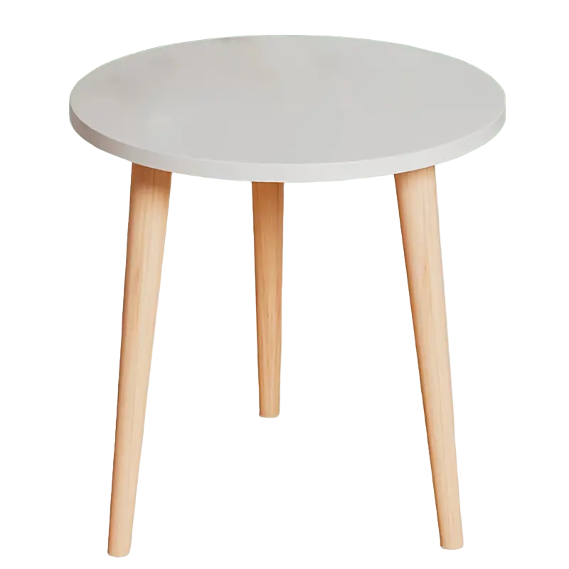 Minimalist Round White Coffee Table - Small and Space-Saving