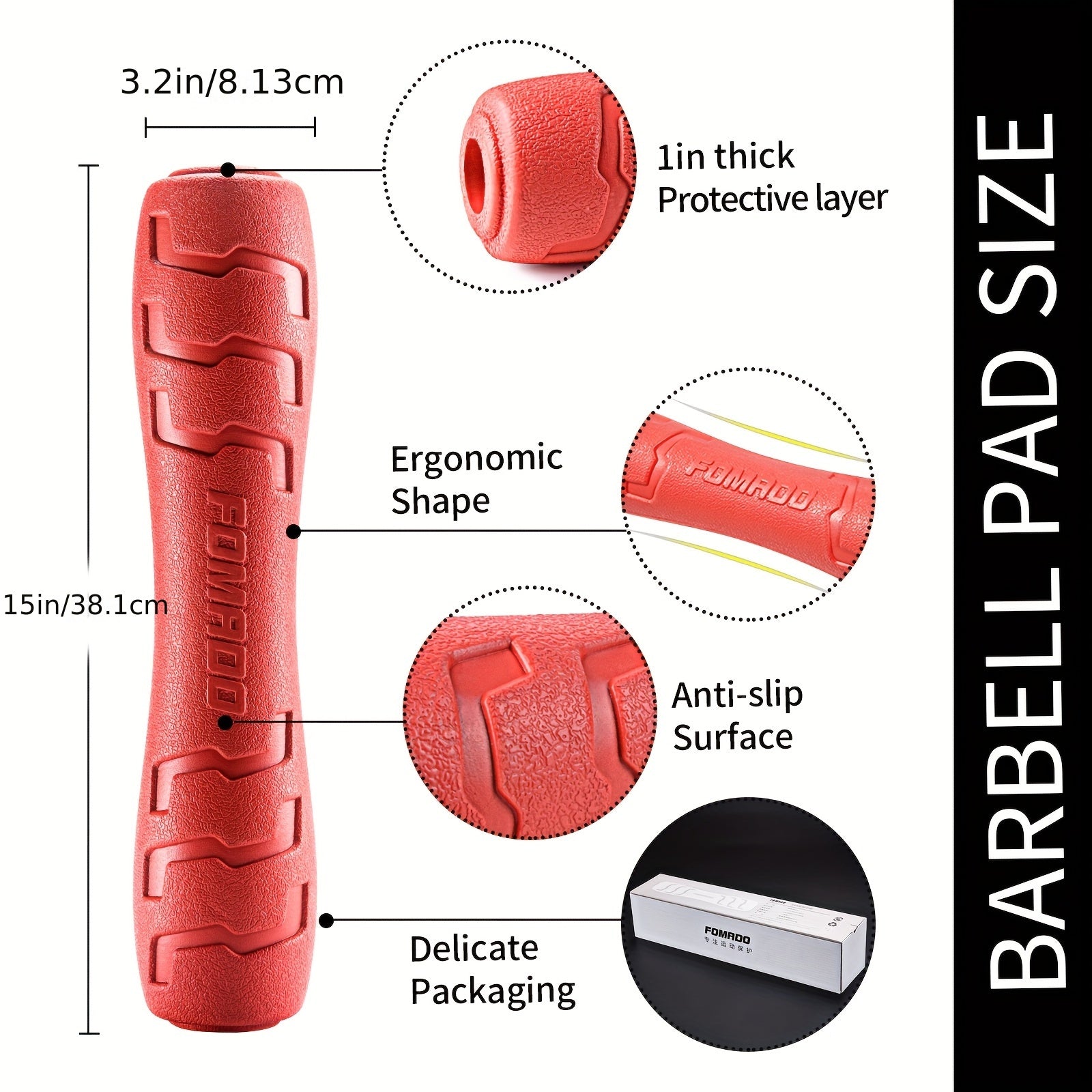 High-Density Barbell Squat Pad – Foam Cushion for Squats, Hip Thrusts & Lunges