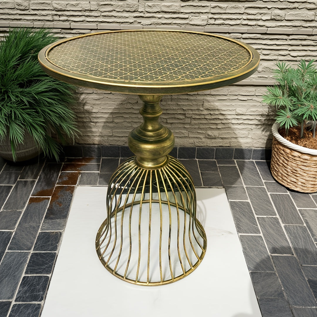Round Metal Table Courtyard Antique Bronze