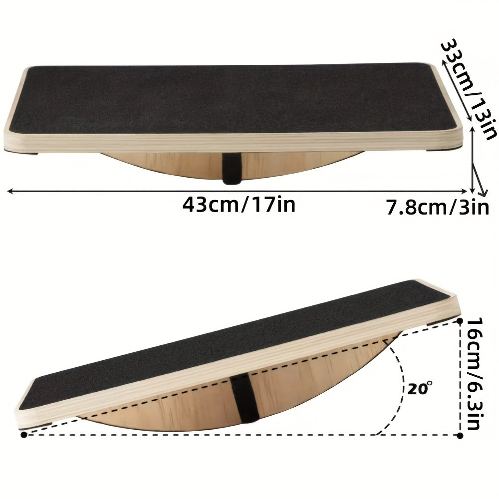 Beechwood Balance Board with Non-Slip Surface