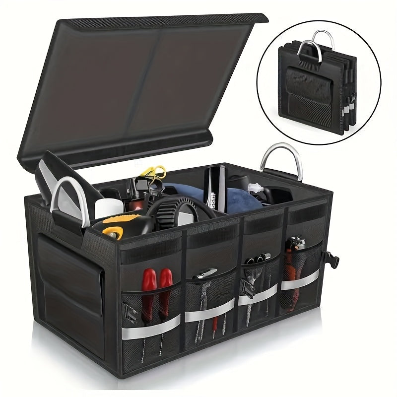 Outdoor Folding Car Trunk Organizer with Compartments