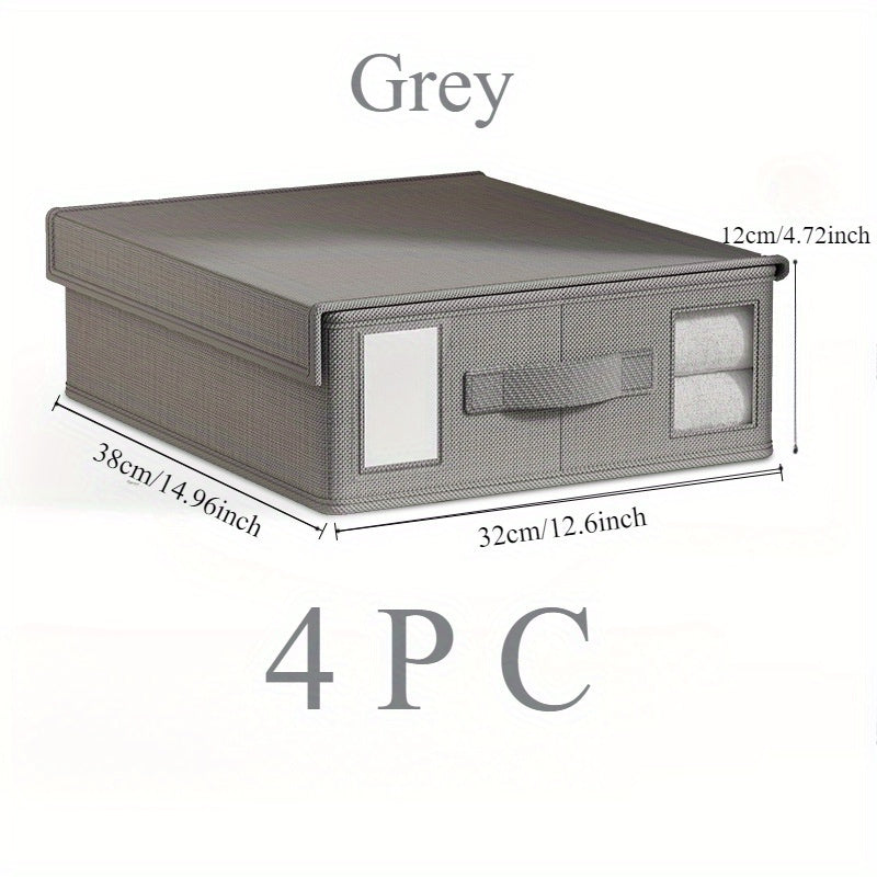 4Pc Non-Woven Storage Organizer Set For Wardrobe & Travel