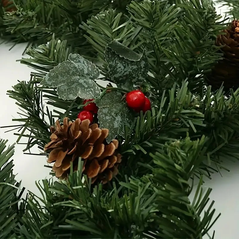 Twinkling Tidings: LED-lit Christmas Rattan Garland
