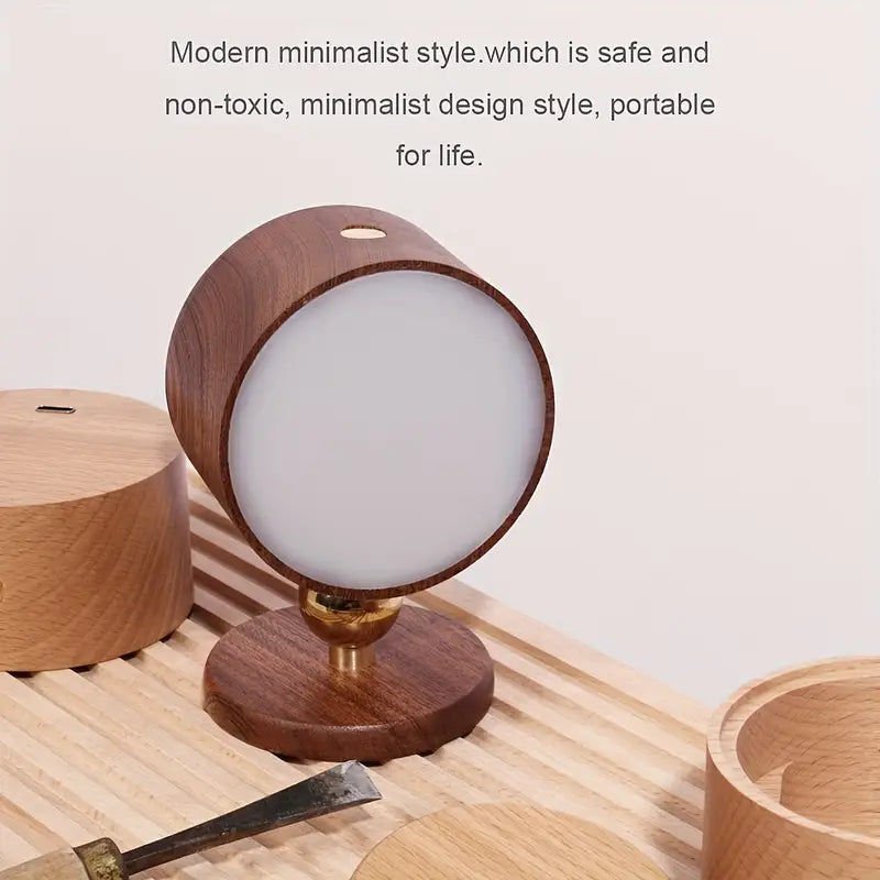 Wireless Sapele Wood Bedroom Reading Lamp in Sapele Wood color