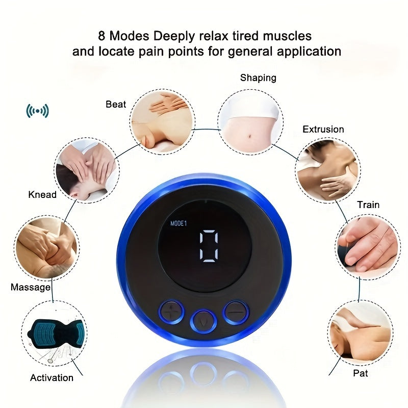 Portable Ems Pulse Massager – Rechargeable Full-Body Muscle Relaxation(Blue)