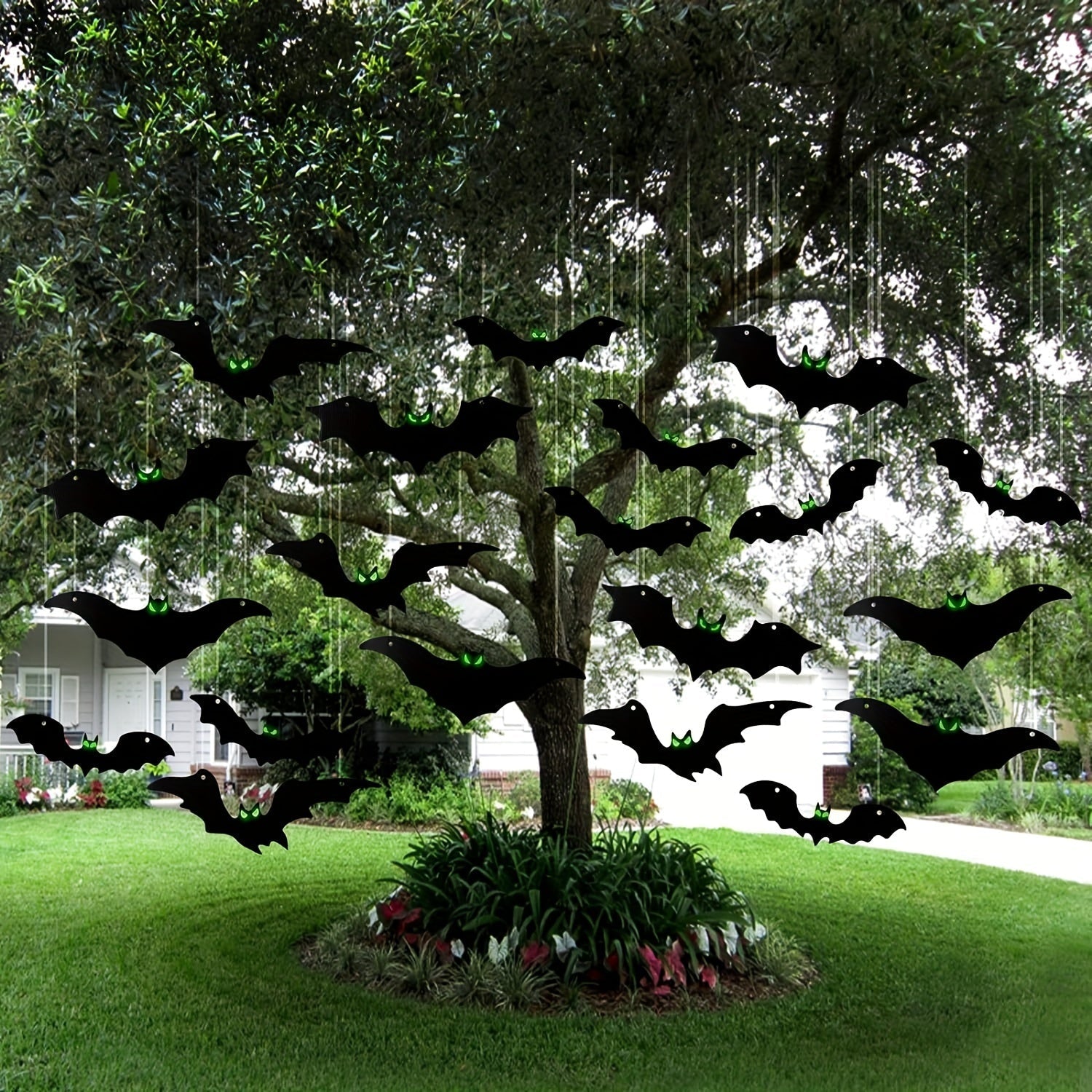 Halloween Glow Bats with Hanging Decor (20pcs)