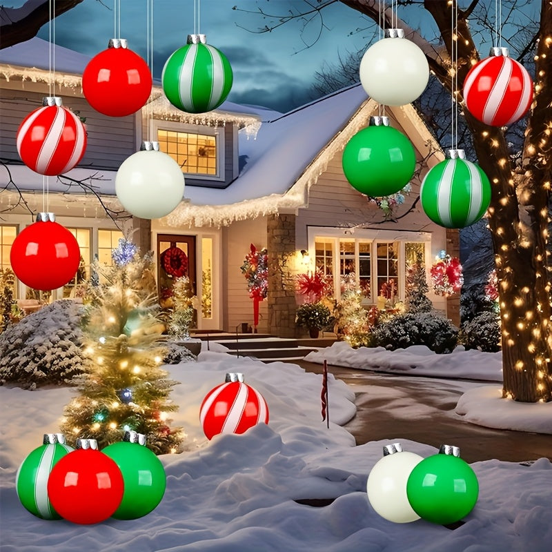 Inflatable Christmas Ball Decoration Red & Green (5pcs)