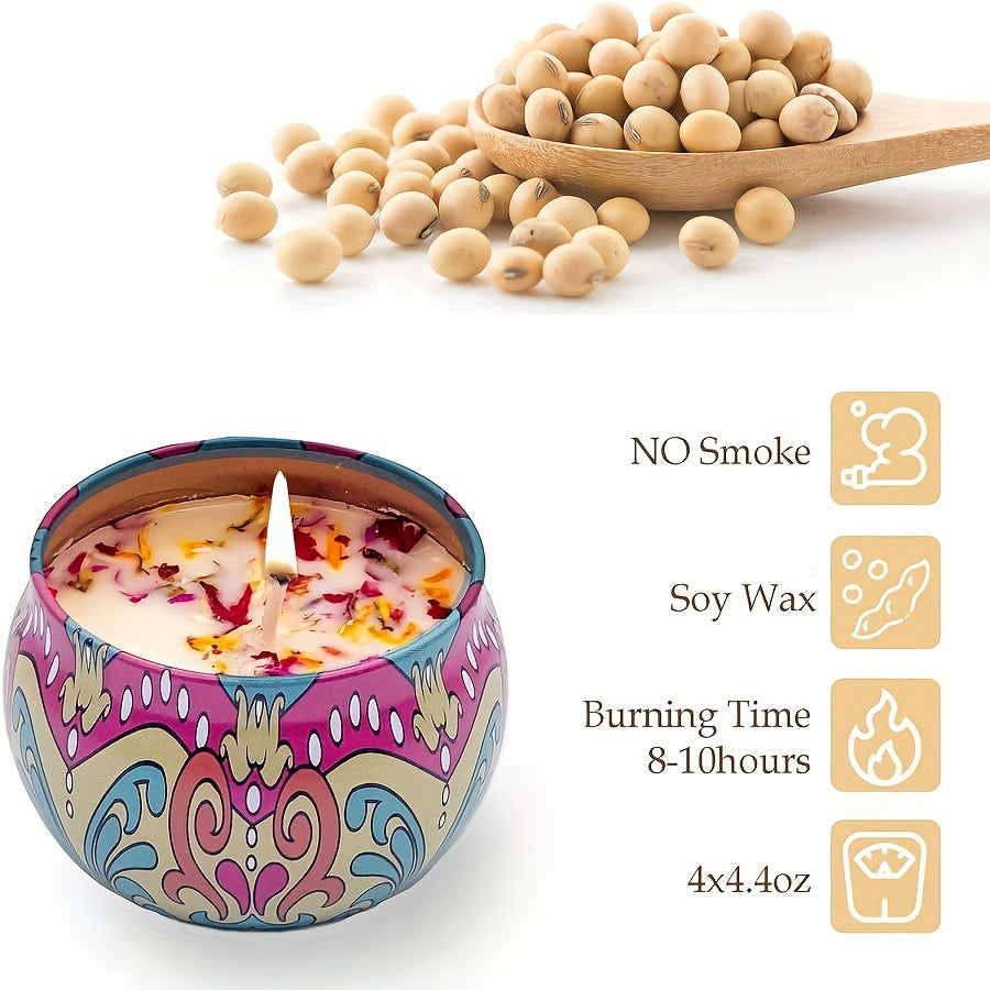 Decorative Scented Candle Set (4 Pcs)