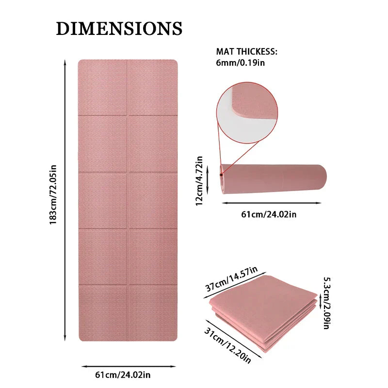 Tpe Folding Portable Non-Slip Yoga Mat