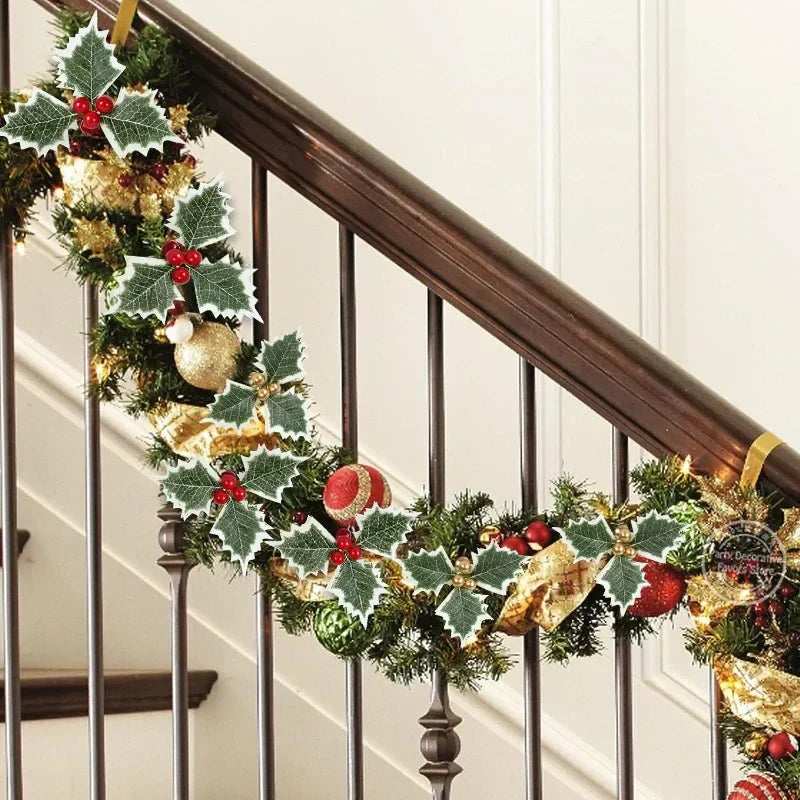 1Pc Artificial Christmas Pinecone Red Berry Stem