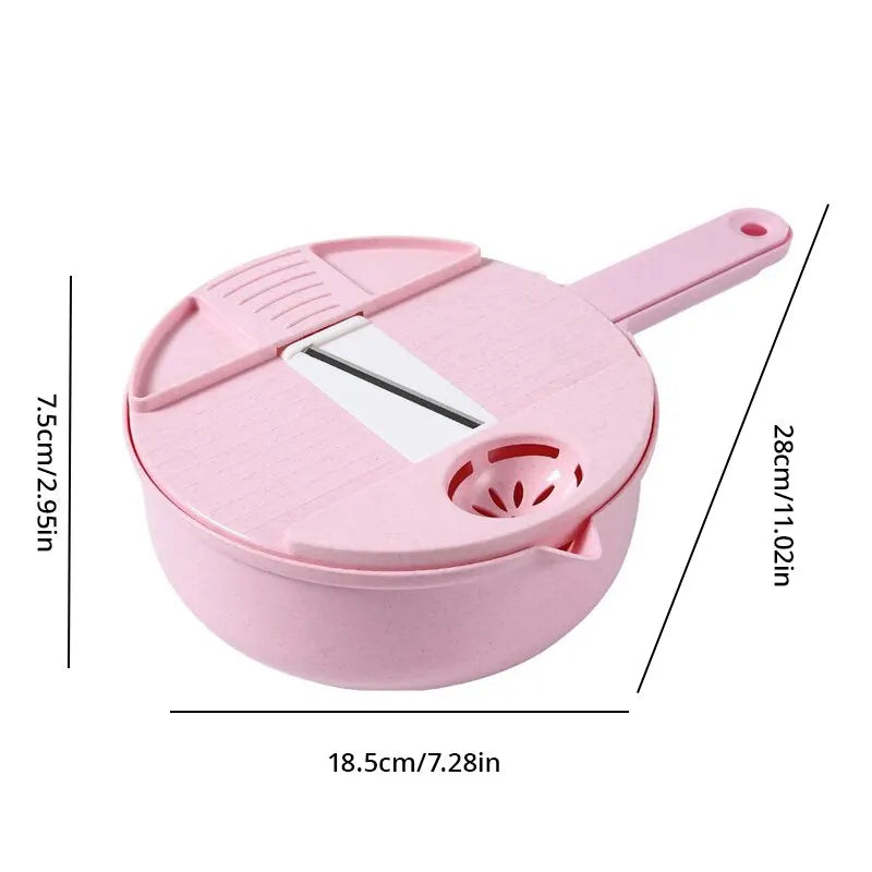 Pink Manual Vegetable Grater – Shred, Chop & Slice With Ease