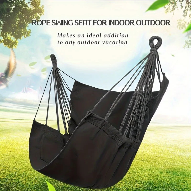Outdoor Leisure Fabric Hammock Chair With Storage Bag