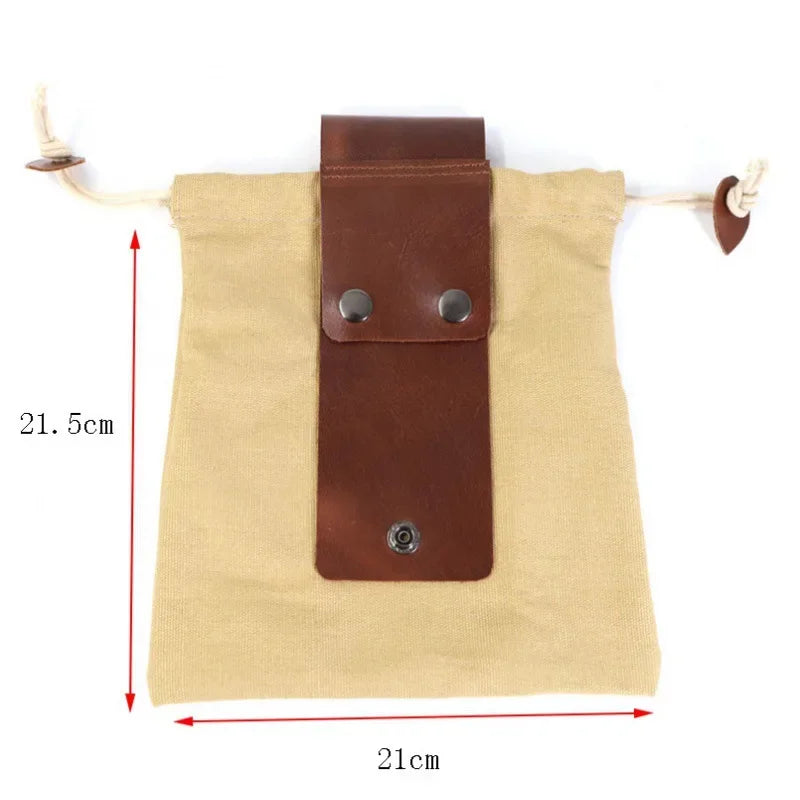 Outdoor Leather Canvas Foraging Bag