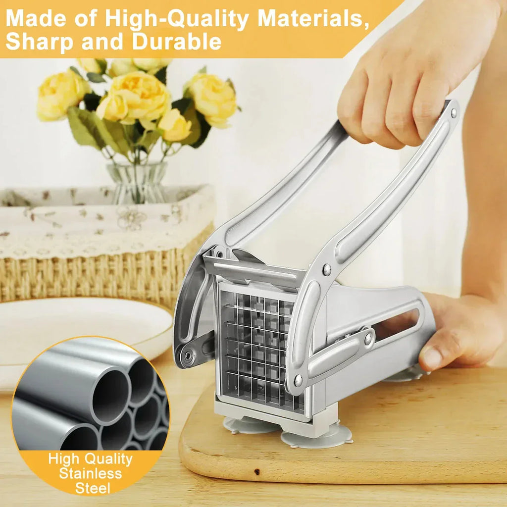 1Pc Stainless Steel Manual Potato Cutter – French Fry & Veggie Slicer