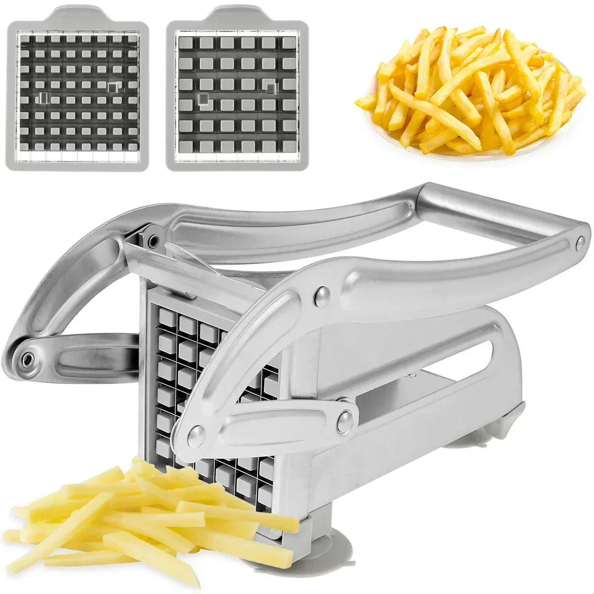 1Pc Stainless Steel Manual Potato Cutter – French Fry & Veggie Slicer