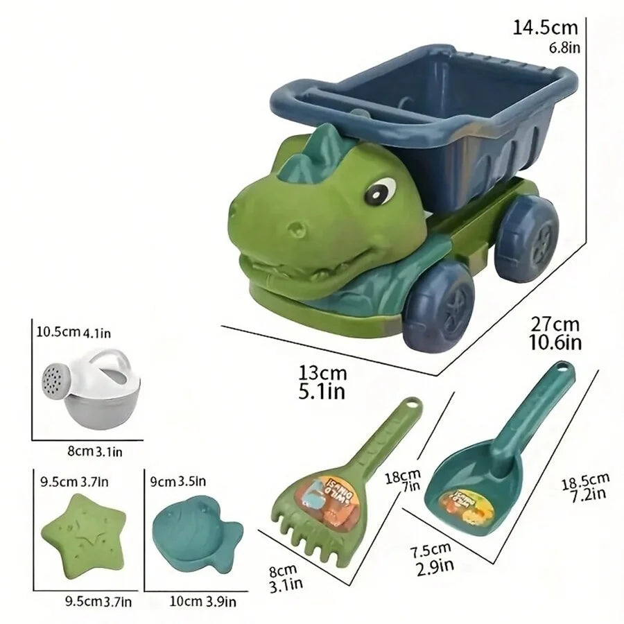 Dinosaur Sand Car Beach Toy Set For Kids