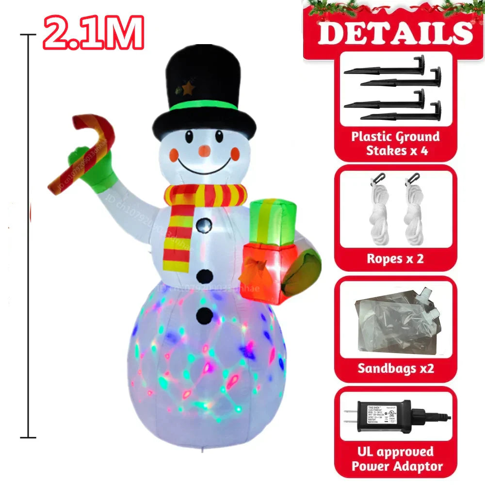 Christmas Inflatable Snowman With Led Lights