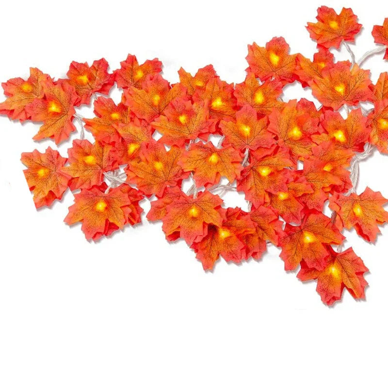 Christmas Decoration Maple Leaf Led Light String Garland
