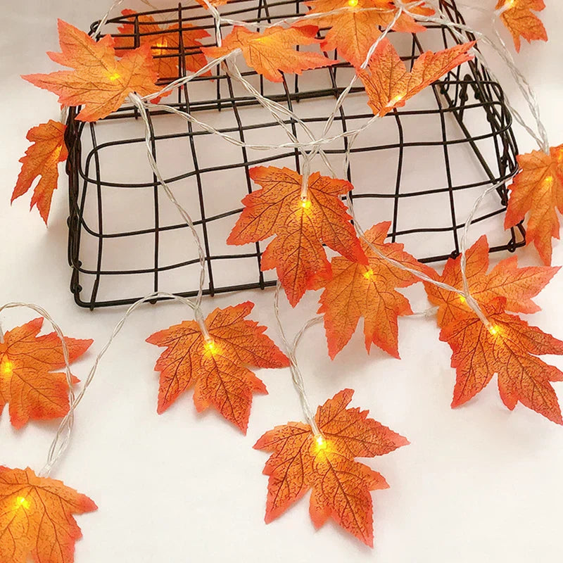 Christmas Decoration Maple Leaf Led Light String Garland