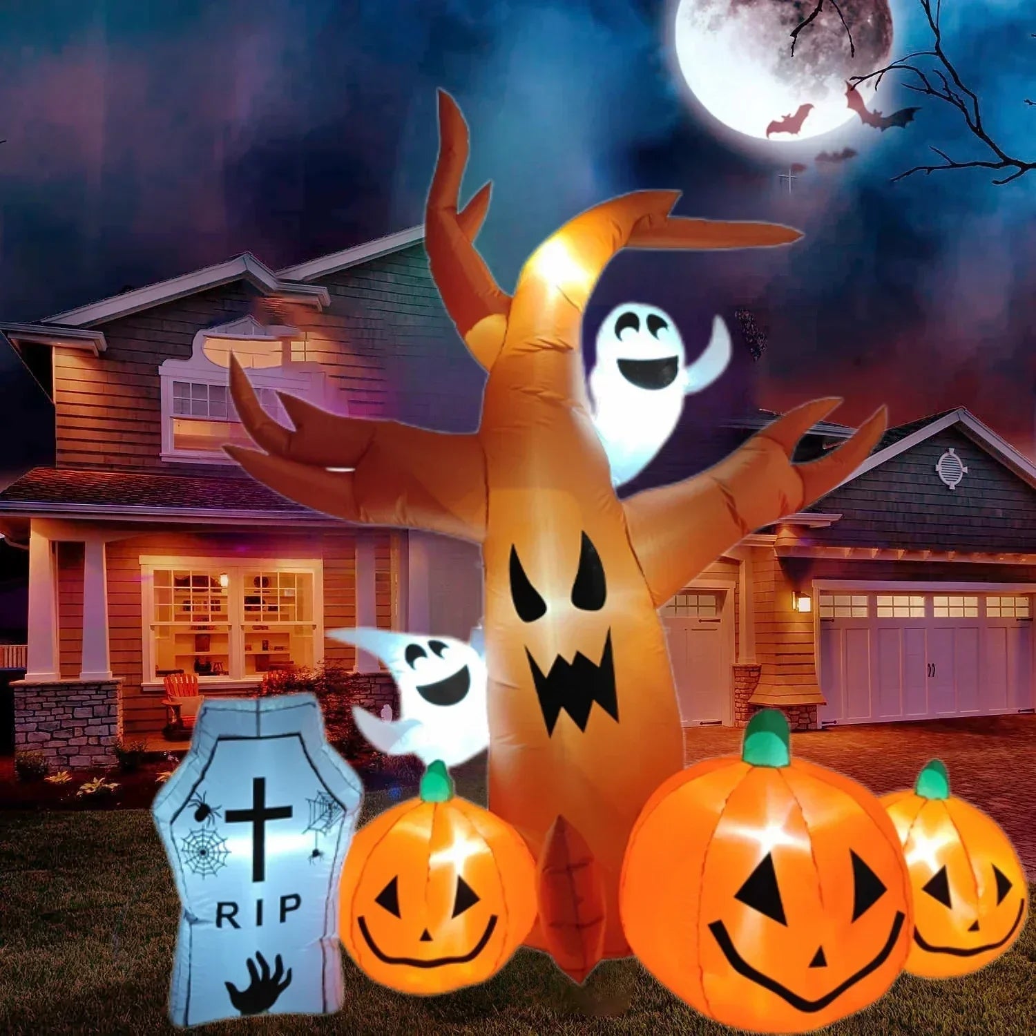 Halloween Inflatable Led Horror Tree Decoration