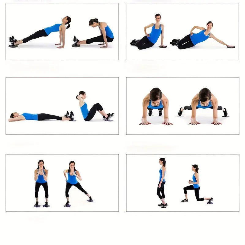 Pilates Slide Plates Training Ab Exercise Mat (2 Pcs)