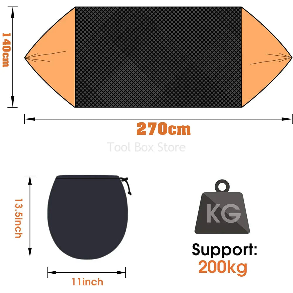 2-Person Camping Hammock With Mosquito Net & Straps (Orange)